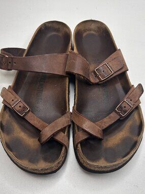 BIRKENSTOCK Mayari Women's Sandals Mocha, Size 41/US 10 Leather Great Condition